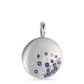 Anhänger 750/18 K Weissgold Saphir 14 Steine, Diamant 0.10 ct, 10 Steine, w-si