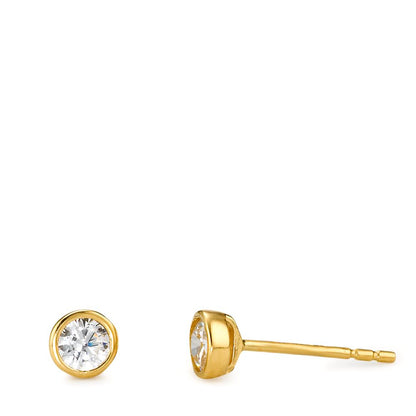 Ohrstecker 750/18 K Gelbgold Zirkonia 2 Steine Ø4.5 mm