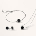 Collier Silber Onyx rhodiniert 40-45 cm verstellbar Ø10 mm