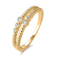 Fingerring Silber Zirkonia 6 Steine vergoldet