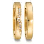 Partnerring 750/18 K Gelbgold Diamant 0.045 ct, 9 Steine, tw-vsi