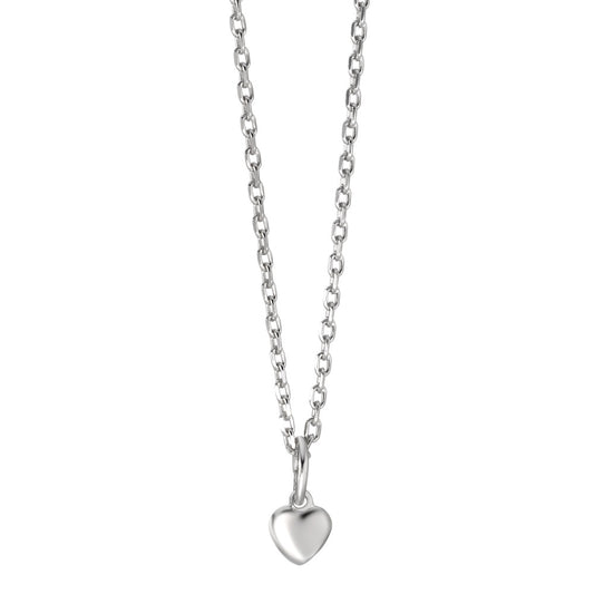 Halskette mit Anhänger Silber rhodiniert Herz verstellbar Ø5 mm