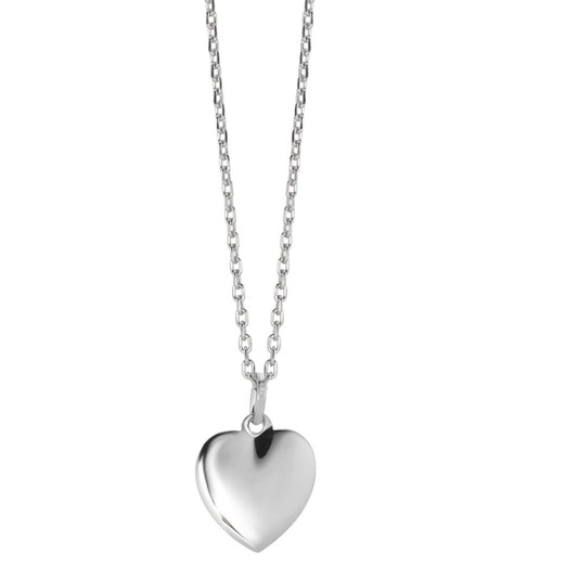 Halskette mit Anhänger Silber rhodiniert Herz verstellbar Ø12 mm