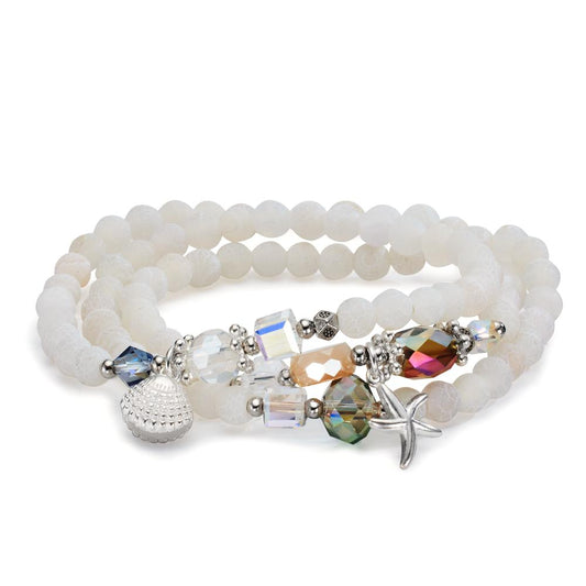 Armband Achat weiss 20 cm