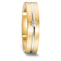 Partnerring 750/18 K Gelbgold, 750/18 K Weissgold Diamant 0.03 ct, w-si