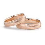Partnerring 750/18 K Rosegold Diamant 0.048 ct, 7 Steine, tw-si