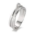 Fingerring 750/18 K Weissgold Diamant weiss, 0.14 ct, 33 Steine, Brillantschliff, w-si