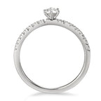 Solitär Ring 750/18 K Weissgold Diamant weiss, 0.25 ct, 17 Steine, Brillantschliff, w-si