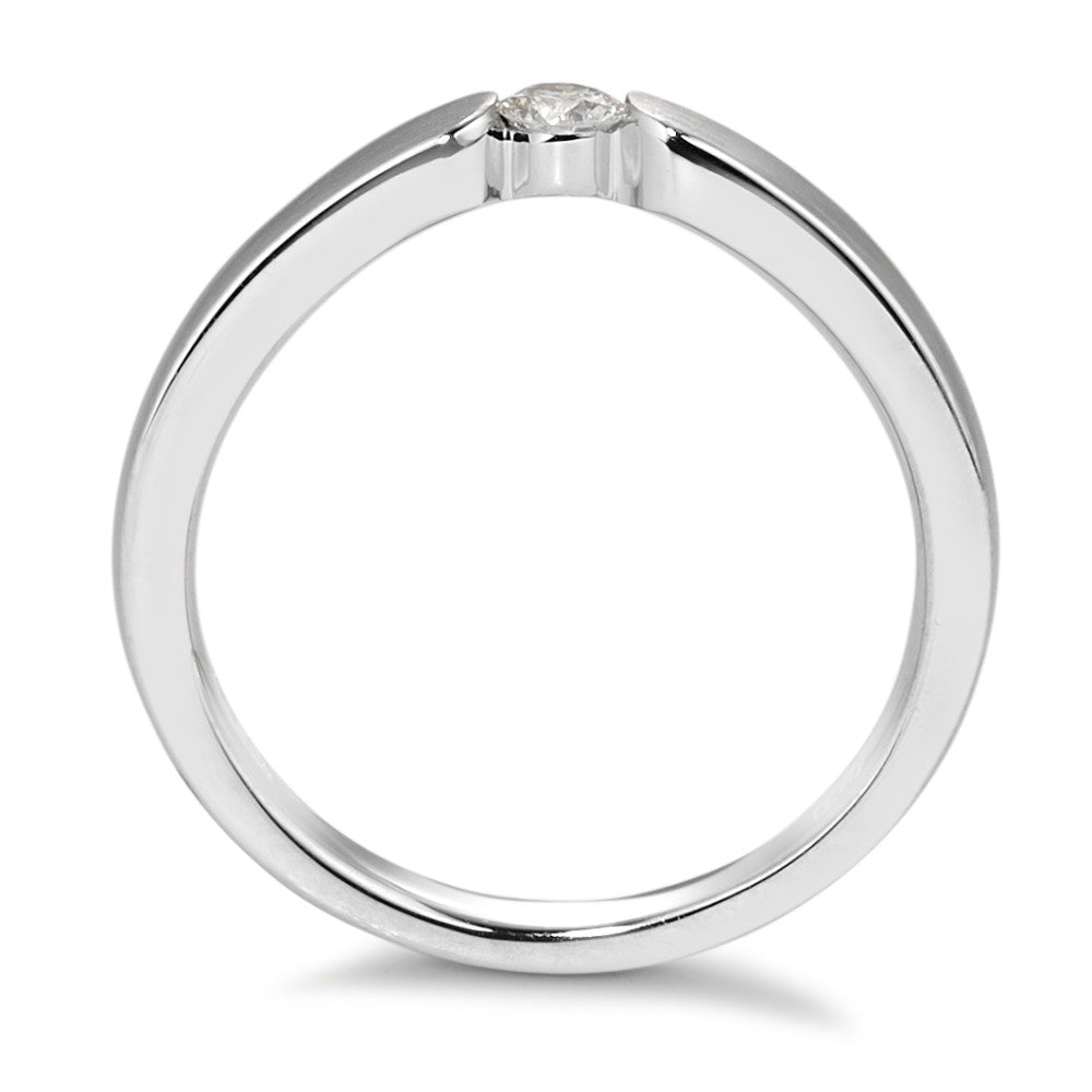 Solitär Ring 750/18 K Weissgold Diamant weiss, 0.15 ct, Brillantschliff, w-si