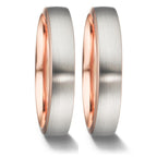Partnerring 750/18 K Rotgold, 750/18 K Weissgold