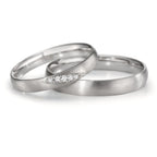 Partnerring 750/18 K Weissgold Diamant 0.036 ct, 5 Steine, tw-vsi