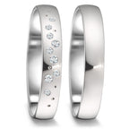 Partnerring 750/18 K Weissgold Diamant 0.087 ct, 9 Steine, tw-si