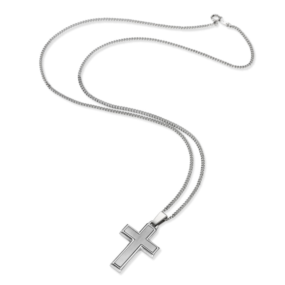 Halskette mit Anhänger Edelstahl Kreuz