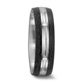 Fingerring 585/14 K Weissgold, Carbon Diamant 0.06 ct, 6 Steine, tw-si