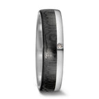 Partnerring 585/14 K Weissgold, Carbon Diamant 0.01 ct, tw-si