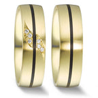 Partnerring 585/14 K Gelbgold, Carbon