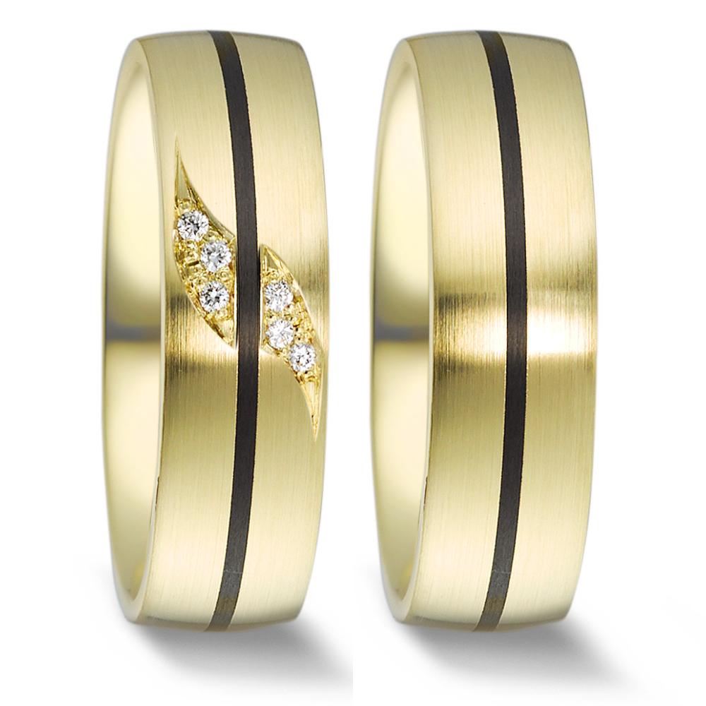 Partnerring 585/14 K Gelbgold, Carbon