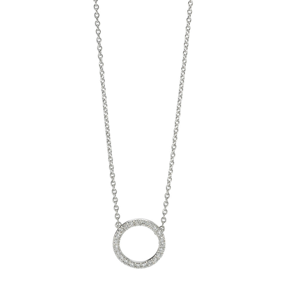 Collier 750/18 K Weissgold Diamanten 0.115 ct, w-si 42 cm Ø10 mm