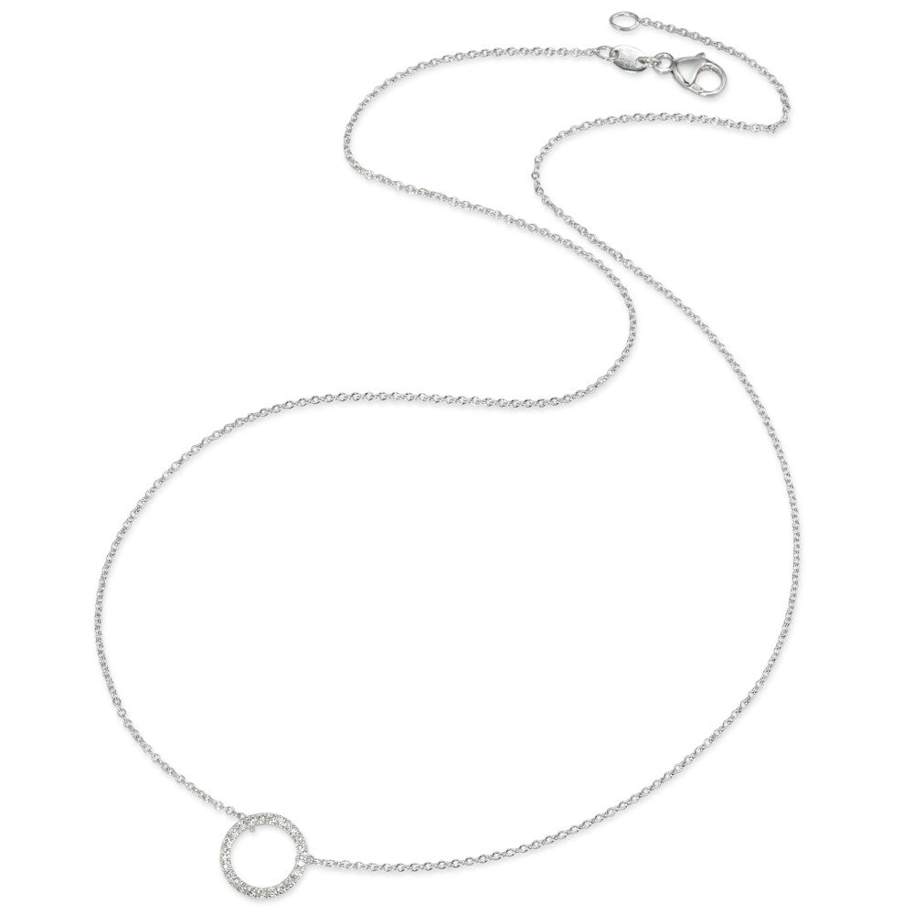 Collier 750/18 K Weissgold Diamanten 0.115 ct, w-si 42 cm Ø10 mm