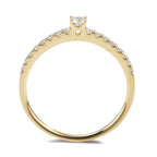 Solitär Ring 750/18 K Gelbgold Diamant 0.25 ct, 17 Steine, w-si