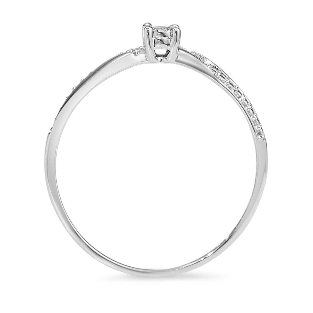 Solitär Ring 750/18 K Weissgold Diamant 0.02 ct, w-si