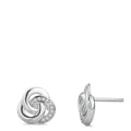 Ohrstecker Silber Zirkonia rhodiniert Ø10 mm