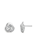 Ohrstecker Silber Zirkonia rhodiniert Ø10 mm
