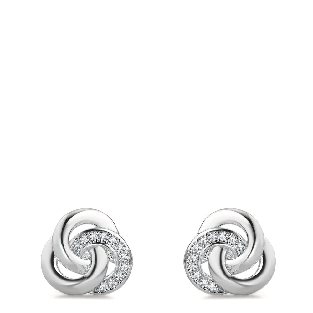 Ohrstecker Silber Zirkonia rhodiniert Ø10 mm