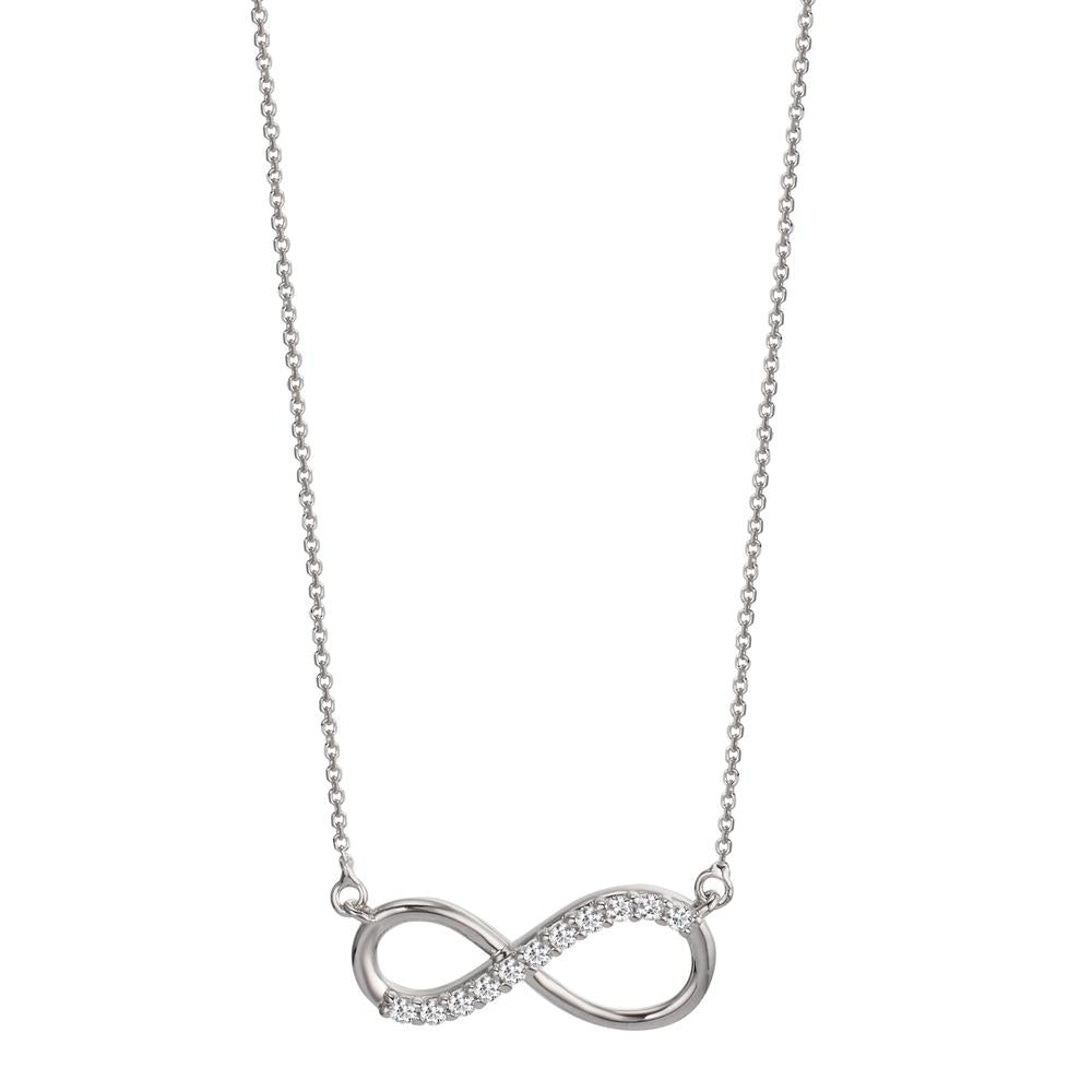 Collier 750/18 K Weissgold Zirkonia 11 Steine Infinity 42 cm