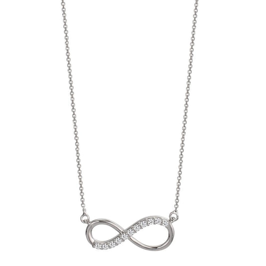 Collier 750/18 K Weissgold Zirkonia 11 Steine Infinity 42 cm