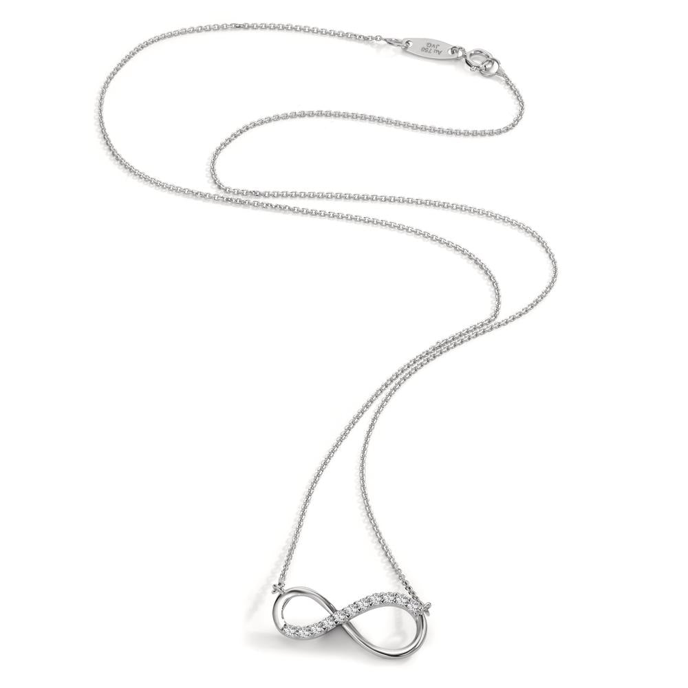 Collier 750/18 K Weissgold Zirkonia 11 Steine Infinity 42 cm