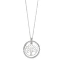 Collier 750/18 K Weissgold Zirkonia Lebensbaum 42 cm Ø18 mm