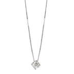 Collier 750/18 K Weissgold Diamant 0.25 ct, w-si 42 cm Ø4 mm