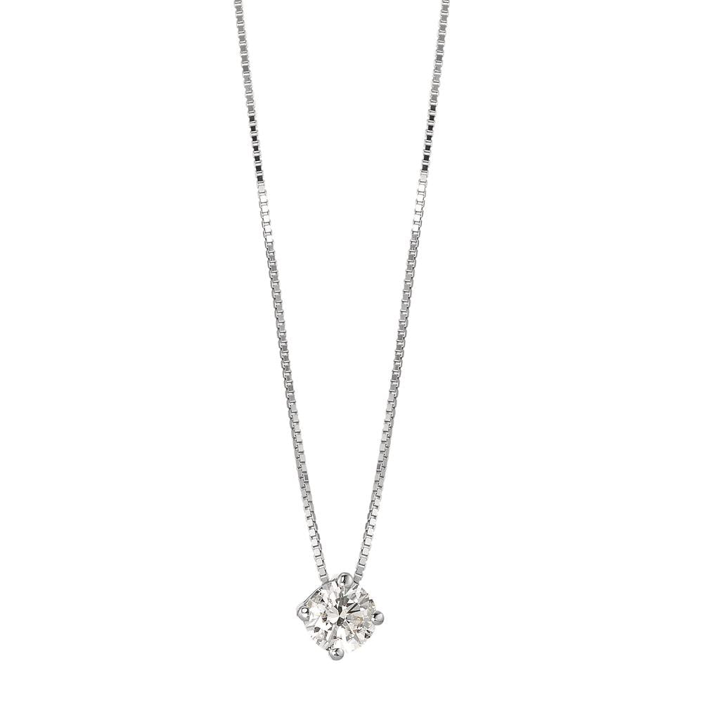 Collier 750/18 K Weissgold Diamant 0.25 ct, w-si 42 cm Ø4 mm