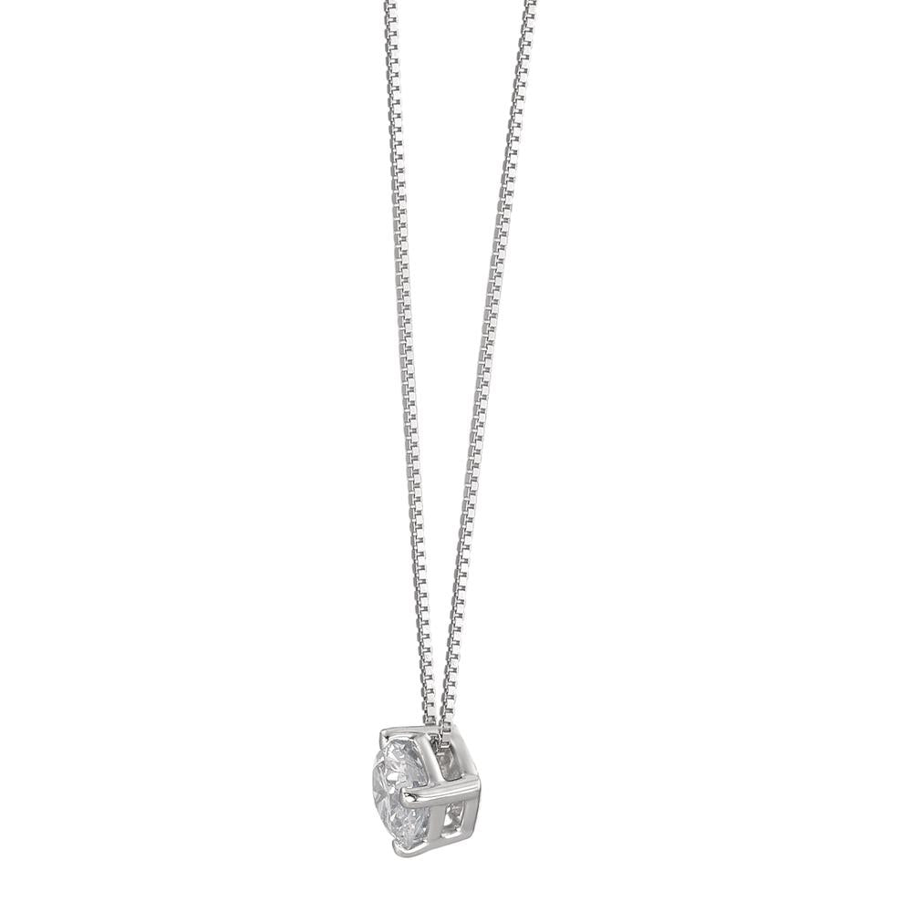 Collier 750/18 K Weissgold Diamant 0.25 ct, w-si 42 cm Ø4 mm