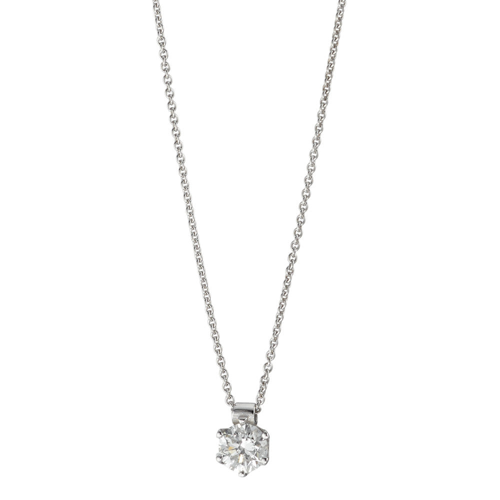 Collier 585/14 K Weissgold Diamant 0.22 ct, w-si 39.5-42 cm verstellbar