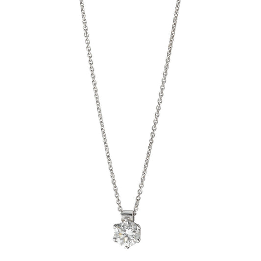 Collier 585/14 K Weissgold Diamant 0.22 ct, w-si 39.5-42 cm verstellbar