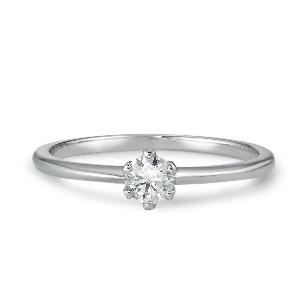 Solitär Ring 585/14 K Weissgold Diamant 0.20 ct, w-si