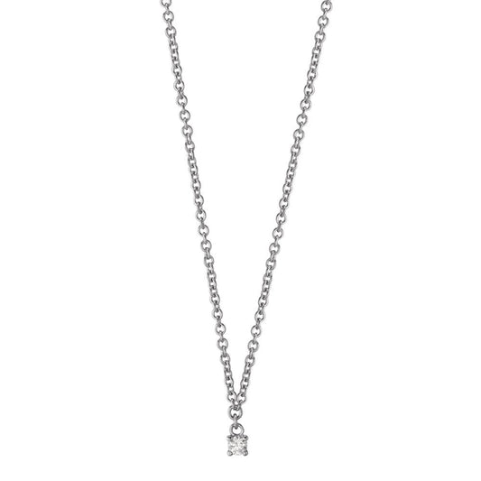 Collier 750/18 K Weissgold Diamant 0.04 ct, w-si 40-42 cm verstellbar