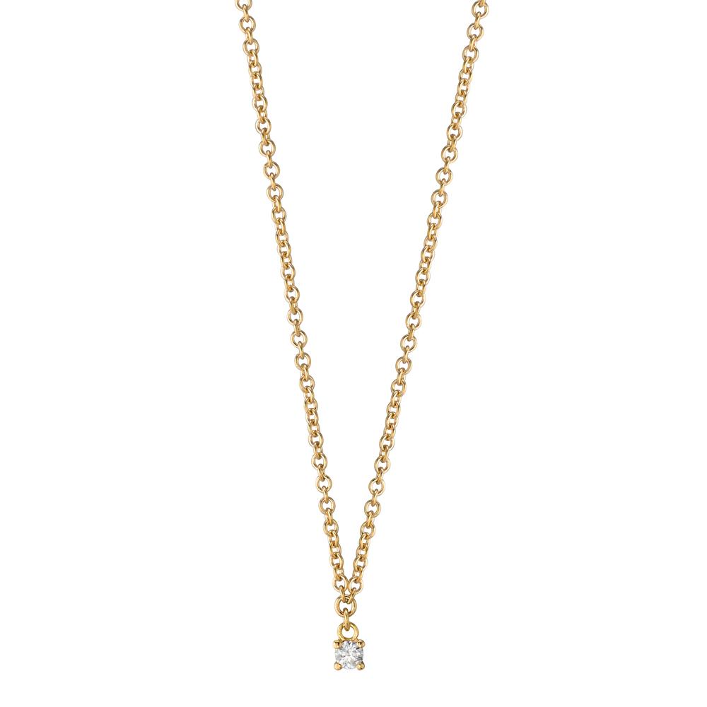 Collier 750/18 K Gelbgold Diamant 0.04 ct, w-si 40-42 cm verstellbar