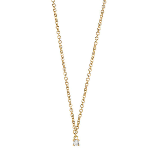 Collier 750/18 K Gelbgold Diamant 0.04 ct, w-si 40-42 cm verstellbar