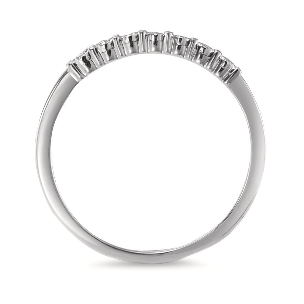 Memory Ring 585/14 K Weissgold Diamant 0.03 ct, 7 Steine, w-si