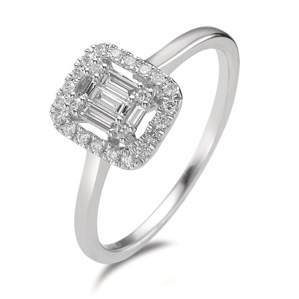 Solitär Ring 750/18 K Weissgold Diamanten 0.32 ct, w-si