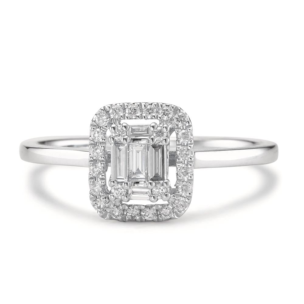 Solitär Ring 750/18 K Weissgold Diamanten 0.32 ct, w-si