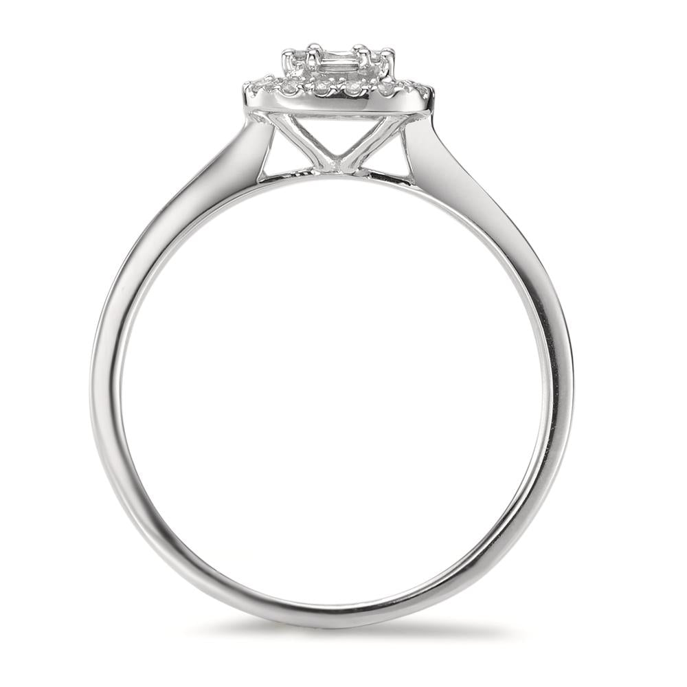 Solitär Ring 750/18 K Weissgold Diamanten 0.32 ct, w-si