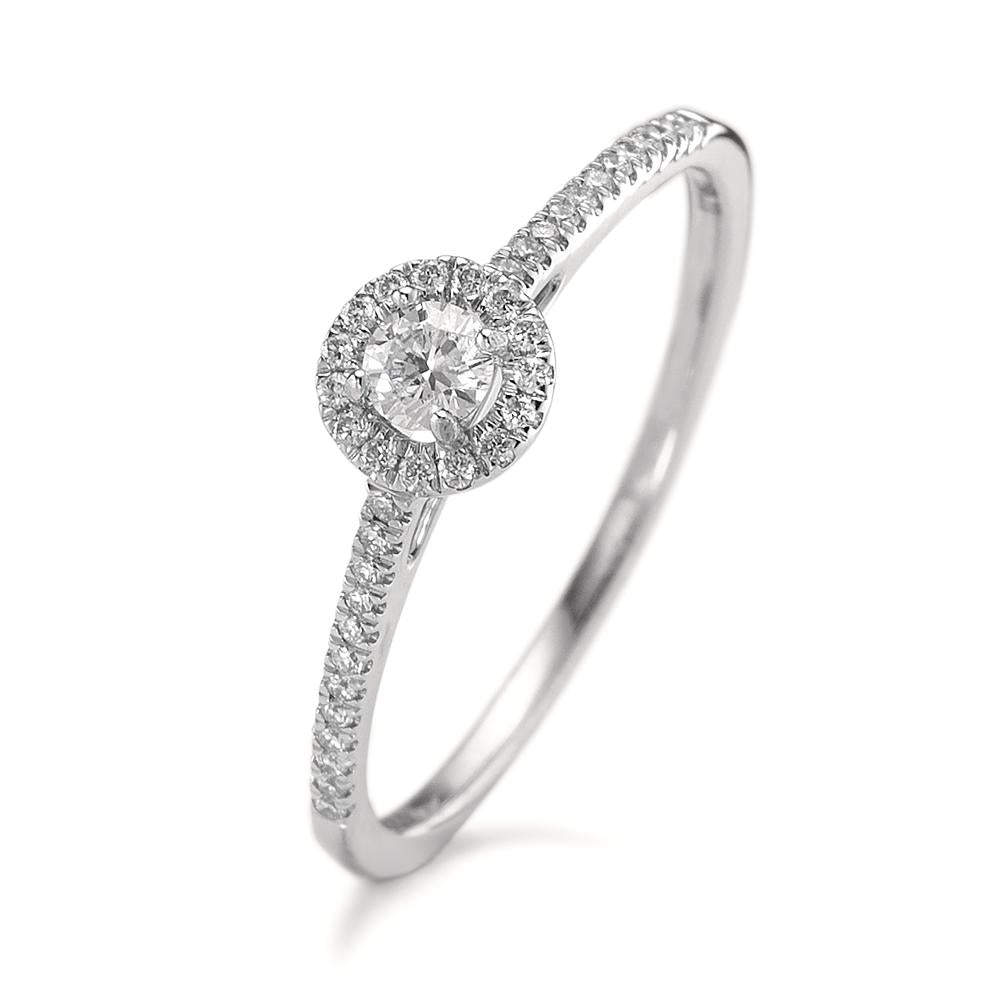 Solitär Ring 750/18 K Weissgold Diamanten 0.21 ct, w-si