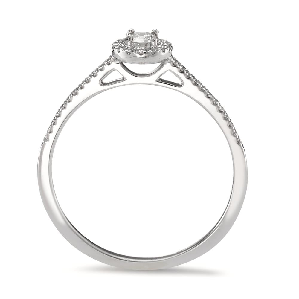 Solitär Ring 750/18 K Weissgold Diamanten 0.21 ct, w-si