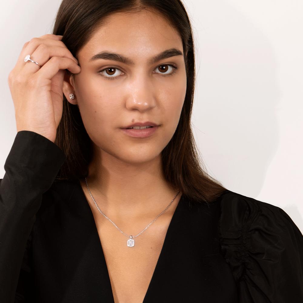 Anhänger 750/18 K Weissgold Diamanten weiss, 0.28 ct, w-si