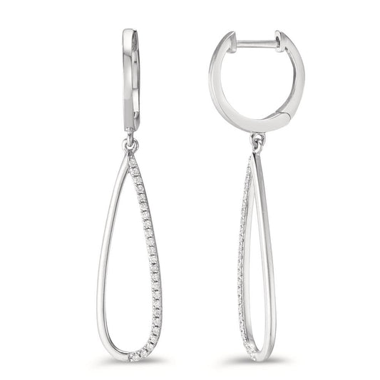 Ohrhänger 750/18 K Weissgold Diamanten 0.14 ct, w-si