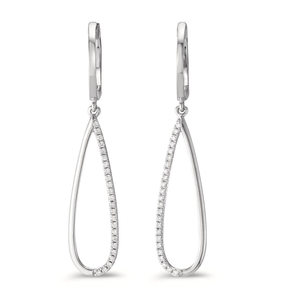 Ohrhänger 750/18 K Weissgold Diamanten 0.14 ct, w-si